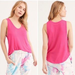 Free People Pink/ Fuscia Tank Top